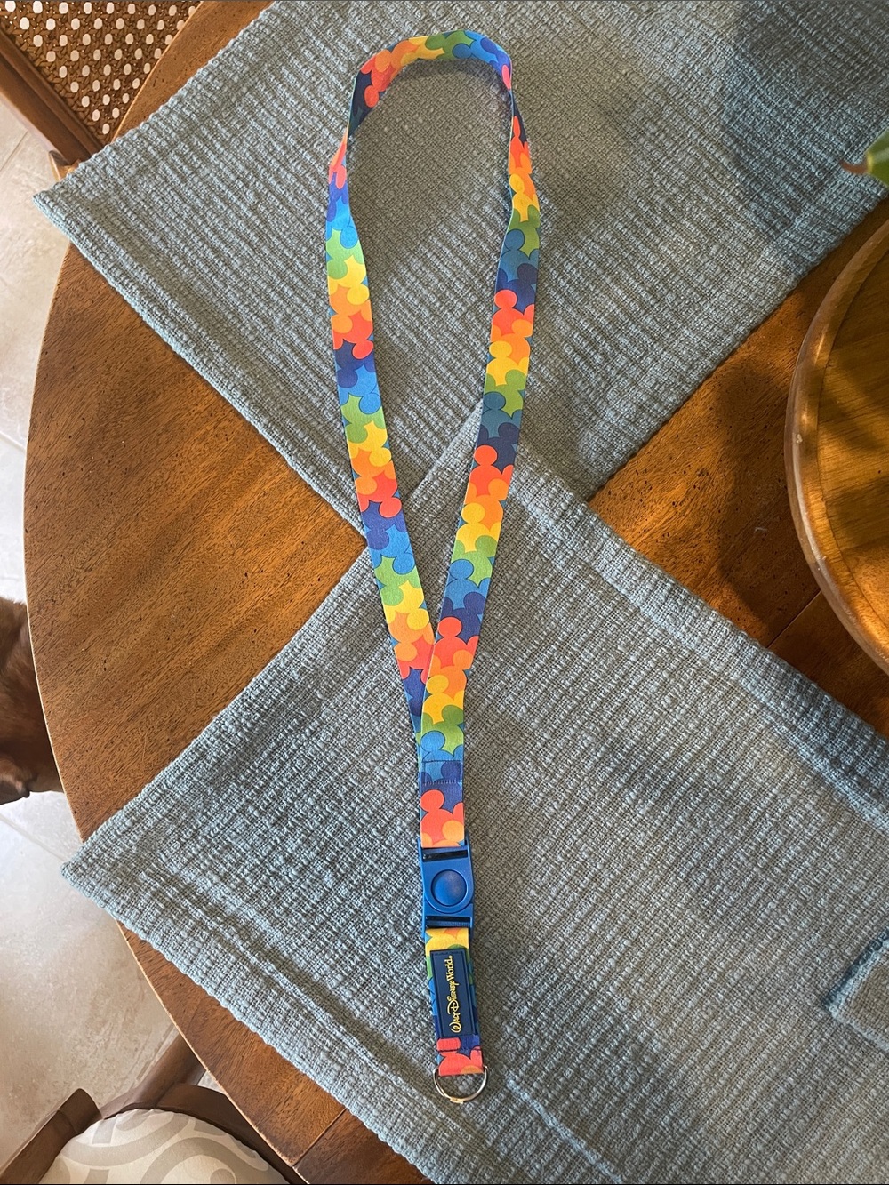 Disney Rainbow Mickey Lanyard - Blue, Red, Yellow, Green, Orange